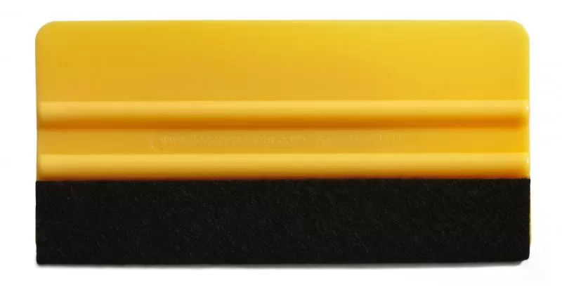 6 inch yellow plastic squeegee with felt on one edge from Lidco Products