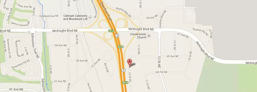 Map showing TCT Graphic Products head office in Etobicoke, ON